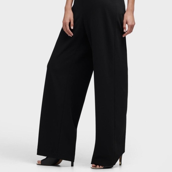 EUC DKNY Women's Wide-leg Jumpsuit With Grommet Detail - In Black - Picture 4 of 4